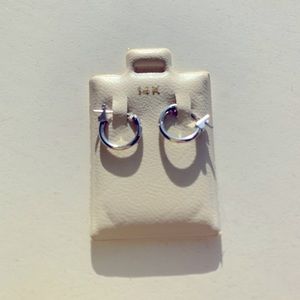 14k white gold small cartilage hoops